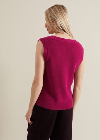 Phase Eight Marianna V Neck Knitwear Purple Canada | GQHSBJ-481